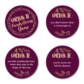 Big Dot of Happiness Drink If Game - Elegant Thankful for Friends - Friendsgiving Thanksgiving Party Game - 24 Count