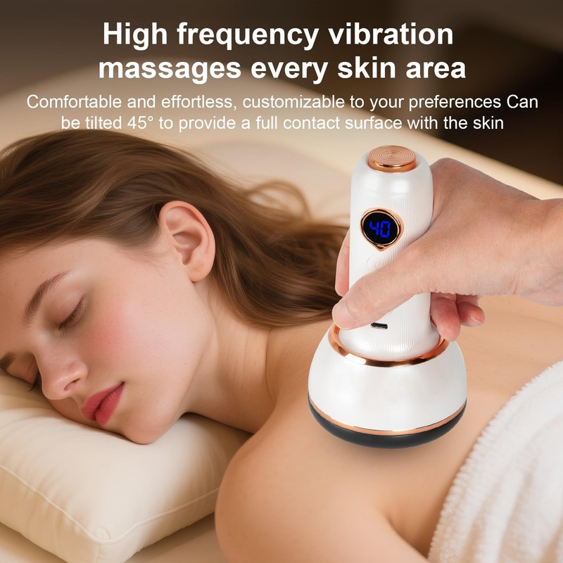 Vibrastone Massager with Heat Function and Vibration for Hands, Neck,