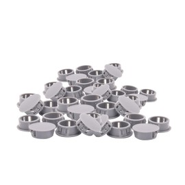 100 Pcs Plastic Plugs, 14mm Grey Plastic Hole Plugs, Locking Insert End Cap, Hole Covers for Screw Holes Furniture Machines Cabinets