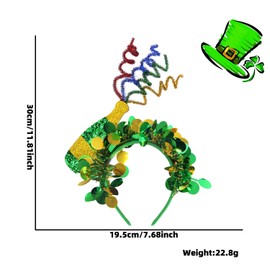 St Patrick's Day Headbands Beer Headband Coloured Ribbon St Patrick’s Day Accessories, St Patrick’s Day Accessories for Women and Men Party Favors Supplies Costume( St Patrick’s Day Series - 1 Pcs )