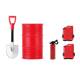 LAFEINA Simulation Oil Drum, Shovel,Fuel Tank,Fire Extinguisher Scale Accessories for 1/18 TRX4M 1/24 SCX24 RC Crawler Car