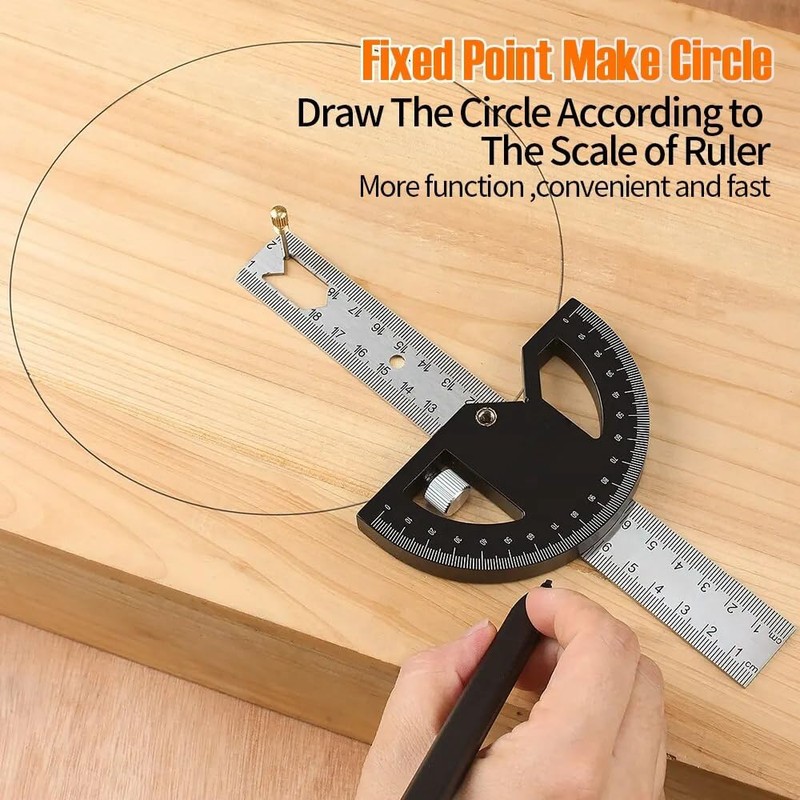 Antesen 12in Angle Gauge Measurement Woodworking Scribing Angle Ruler Precision