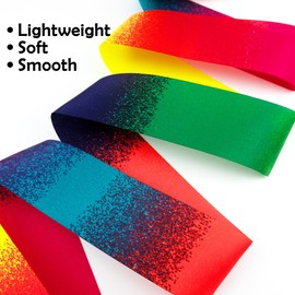 Ainkou 2 PCS Fun Gymnastics Ribbons 78.7 Inch Rhythmic Dance Ribbon Twirling Wands Baton Long Streamers for Artistic Dancing Training Party Circus Carnival Shows - Rainbow