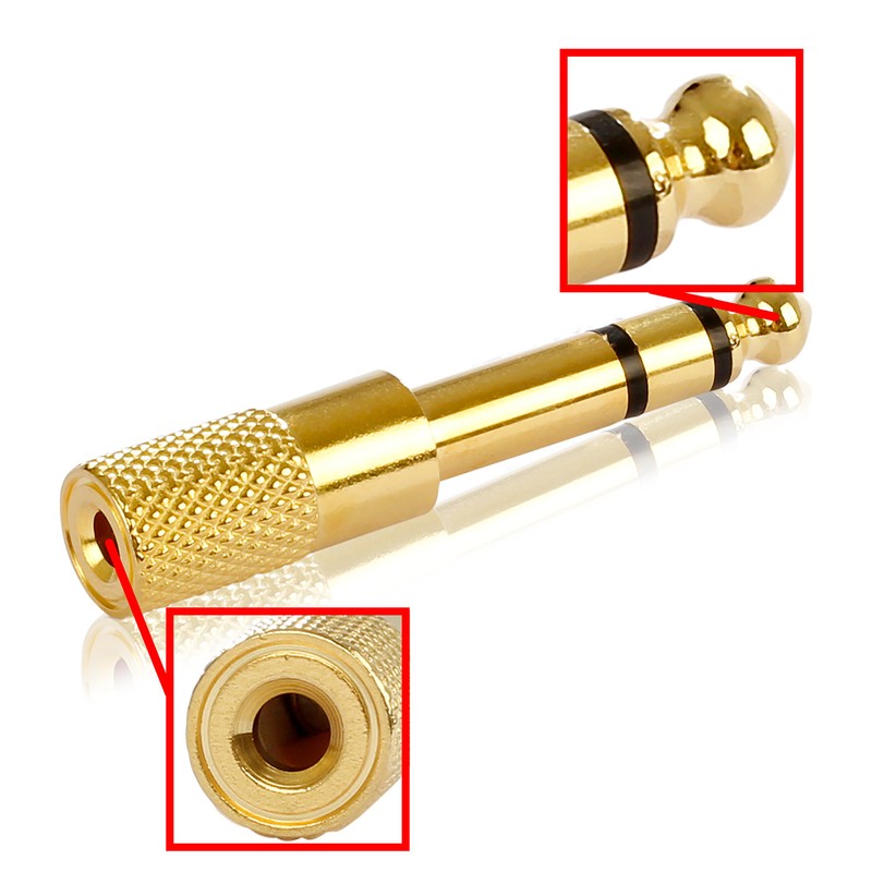 Poppstar 2x Audio Adapter Coupler Jack 3.5 mm Female to