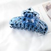 Floral Hair Claw Clips, LargeFlower Design, 2-Pack (blue with black