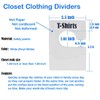 DiriUK 20 Pack Large Closet Clothing Wardrobe Dividers, White Rectangular