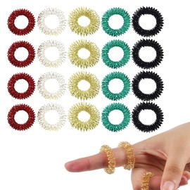 VONJUMA Pack of 20 Acupressure Ring Acupressure Rings Massage Rings for Fingers Acupressure Ring Massage Ring for Stress Reducer and Promote Blood Circulation Finger Massage