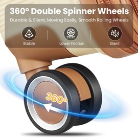 Physport Luggage Sets 4 Piece(14/20/24/28) PP Lightweight & Durable Expandable suitcase, TSA LOCK and smooth YKK zipper, PC Material for Hardshell, Apricot Cream