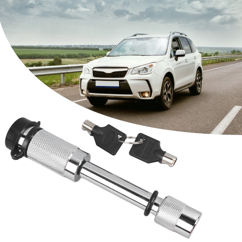 Tow Hitch Receiver Lock White Car Trailer Off Road Vehicle