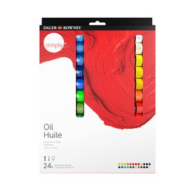 Daler-Rowney Simply 24 x 12 ml Oil Paint Set, 24 Assorted Colours, Ideal for Entry-Level Artists and Hobbyists