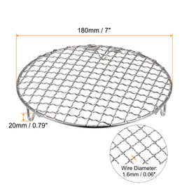 HARFINGTON Round Cooking Rack 7-inch 201 Stainless Steel Cross Wire Barbecue Grill Net with 20mm Legs for Cooking Baking Steaming BBQ