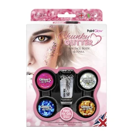 Coarse Cosmetic Glitter Shaker Box Set Fixing Gel Festival Glitter Unicorn PaintGlow
