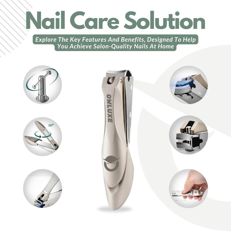 Heavy Duty Nail Clippers Set with Catcher - Wide Jaw
