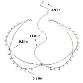 GWAWG Gold Goddess Head Chain, Pack of 2 Head Chain with Zechins, Sequins, Boho Tassel Hair Chain, Fortune Teller, Headpiece, Gold, for Women and Girls