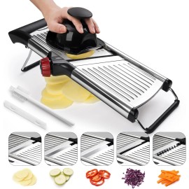 X Home Mandoline Food Slicer Stainless Steel Food Cutter Chopper w/ Adjustable Blades