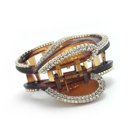 Meilliwish Diamond Butterfly Hair Clip Claw (D14)(Brown)