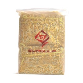 SUNGULF 100pcs Organza Pouch Bag Drawstring 6"x8" Strong Gift Candy Bag Jewelry Party Wedding Favor (Gold flower vine Print)