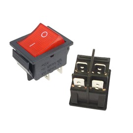 2x Kippschalter Wippschalter 4 polig Rot Schwarz ON/OFF 16A/250V Kunststoff push Button Switch mit wasserfesten Kappe Schalter | rot