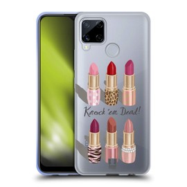 Head Case Designs Lippenstift-Sammlung Make-Up-Besessenheit Soft Gel Handyhülle Hülle kompatibel mit Realme C15
