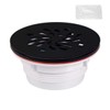 Shower Base Drain and 4-1/4 Matte Black Drain Cover with