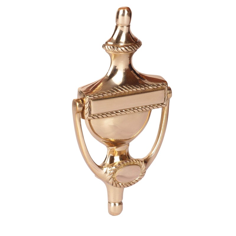 SKANDH Georgian 6" Inch Solid Brass Door Knocker, Polished Brass