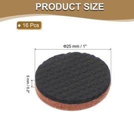PATIKIL 1" Felt Furniture Pads, 16 Pcs Round Non Slip Furniture Pads Self Adhesive EVA Furniture Feet Non Skid Furniture Grippers for Hardwood Floors Protectors, Black