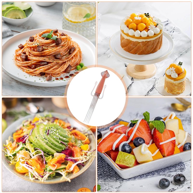 2Pcs Squid Shaped Fork, Cute Squid-Shaped Cooking Tools, Food Grade
