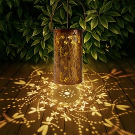 Outdoor Solar Lantern,Dragonfly Waterproof LED Decorative Garden Lights for Lawn, Landscape, Patio, Porch Hanging Solar Lights for Ladies, Mom, Grandma's Birthday,Mother's Day Gift