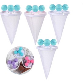 BTORER 4Pcs Floating Hair Filtering Mesh Removal Laundry Filter Cleaning Mesh Bag Hair Catcher Washing Machine Lint Remover Reusable for Laundry Bedding Clothes (Blue)