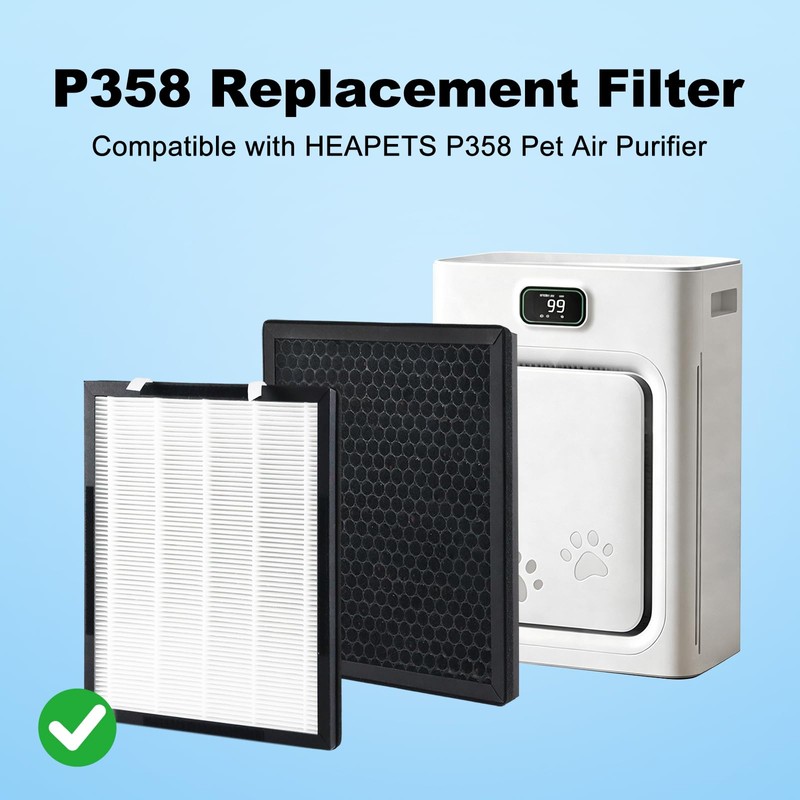 FFAC P358 Replacement Filter Compatible with HEAPETS P358 Pet Air