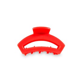 TELETIES - Tiny Open Claw Clip - Strong Grip, Bendable Teeth, Comfortable Open Cutout Design - Ideal for Thin Hair, Kids, Half-up Hairstyles - For All Hair Textures - Summer Accessory - Coral