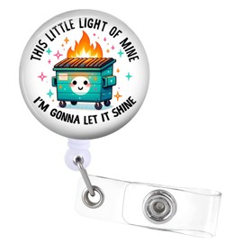 Funny Dumpster Fire Retractable ID Badge Reel Holder with Swivel Alligator Clip for Nurse Teacher Student Office Worker Accessories