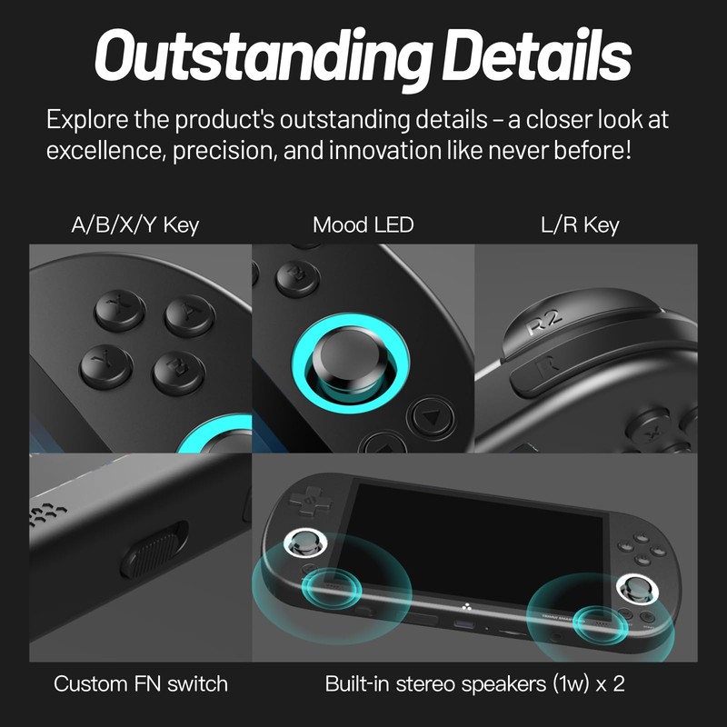 Trimui Smart Pro Retro Handheld Game Console, 5" IPS Screen