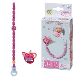 Baby Annabell Dummy with Clip 706831 - Original Accessory Designed for Baby Annabell Dolls for Toddlers - Includes Dummy Clip & Beads - Suitable from 3 Years