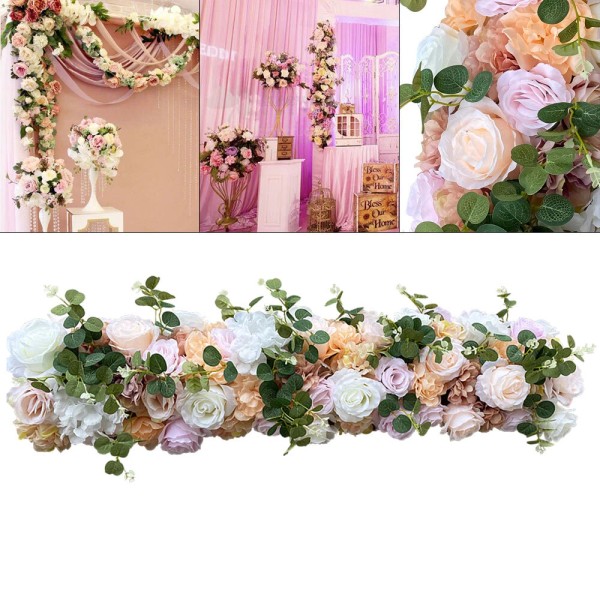 Unbranded Artificial Silk Flower Row Panel Wedding Draping Floral Garland