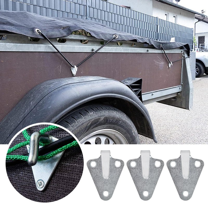 Naapesi 20PCS 3-Hole Tarpaulin Hooks, trailer hooks, Tarpaulin attachment, Net