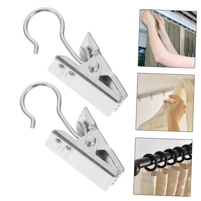 Operitacx 100pcs Clips and Hooks Heavy Duty Drapery Holdbacks for