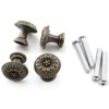 Antique Jewelry Box Pull Handle, OZXNO 4-Pack Retro Bronze Round