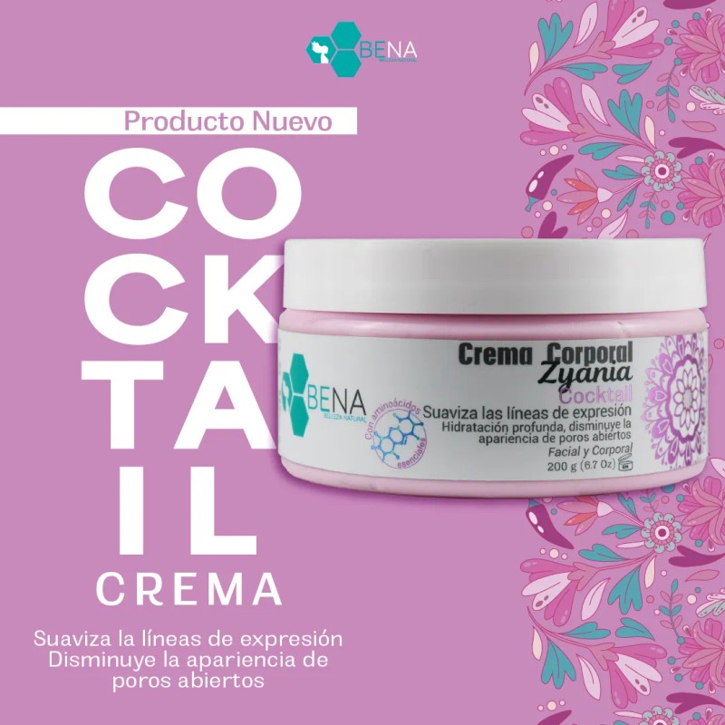 Crema Corporal Facial Y Corporal Cocktail, Bena Belleza