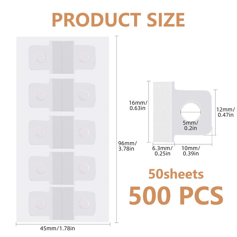 500PCS Clear Binder Hole Reinforcement Stickers, Self-Adhesive Hole Punch Reinforcement