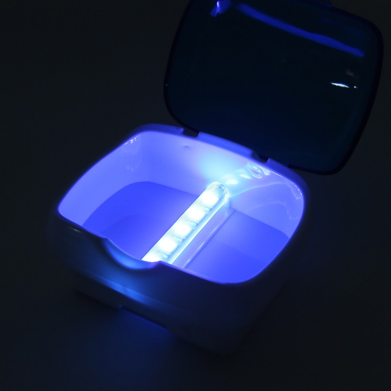 Orthodontic Retainer UV Cleaning Box Portable Denture Ultraviolet Cleaning Box