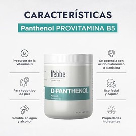 D-Panthenol 100 g |Provitamina B5 | Hidratación Profunda Piel y Cabello | Brillo Suavidad Capilar | Piel Sensible y Uñas