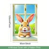 BlissYard Easter Banner Bunny Curtain Window Cover Cute Bunny Banner