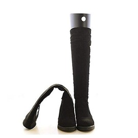 Happyupcity 2 Pairs Black Plastic Boot Trees Moulding Inserts Thick Long Automatic Stand Molding Tool Shoe Tree Boot Shaper Insert Pad Knee Thigh Boot Holder, black