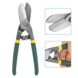 Germany Type Straight Cut Tin Snips, Metal Shears Scissors Cutters Perfect for Cutting Aluminum,Sheet Metal, Leather, Card Board and Plastic(8Inch)