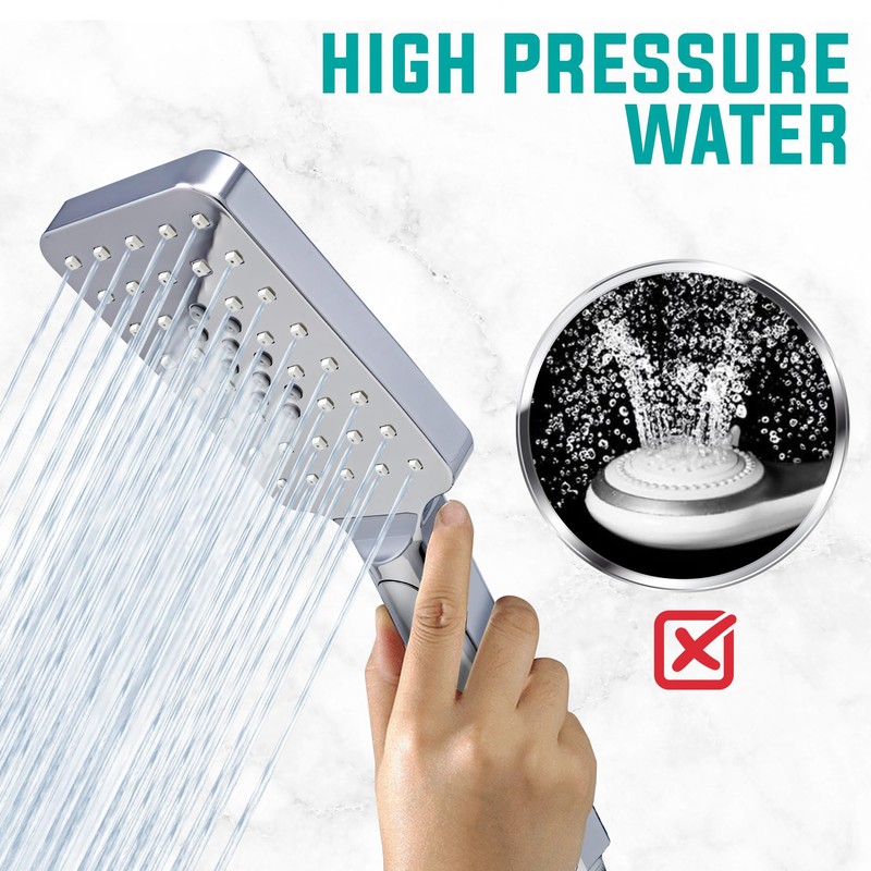 Metpure High-Pressure Handheld Shower Head with Easy Clicker for Multiple