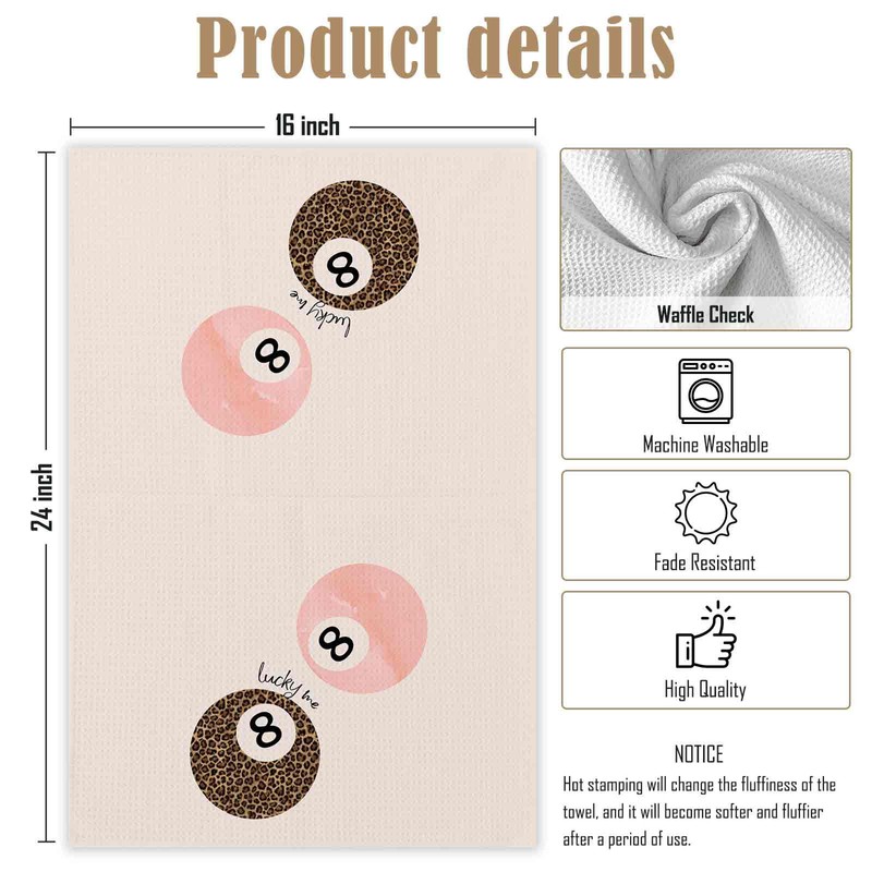 KTYHD Pink Leopard Ktichen Towels Set of 3, Pink Leopard