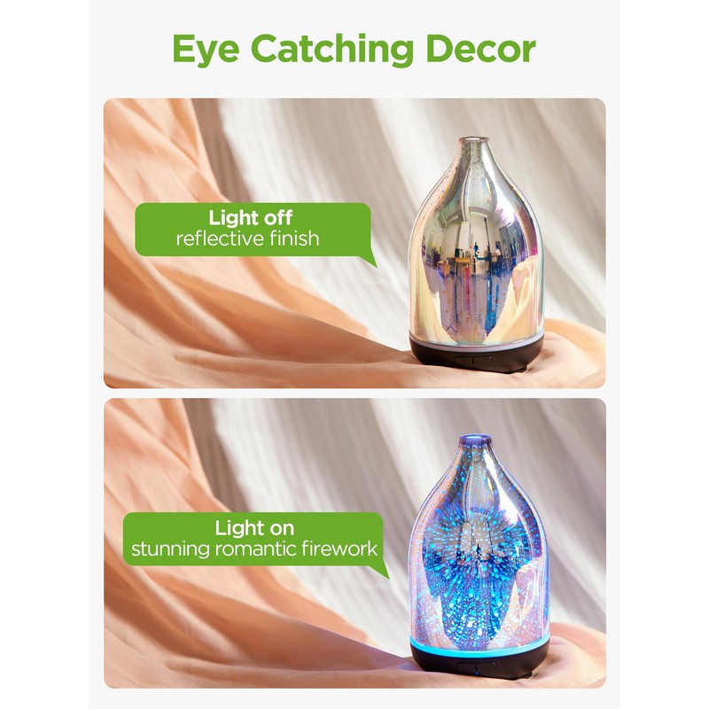 InnoGear Essential Oil Diffuser, 150ml Handmade 3D Glass Aromatherapy Defuser