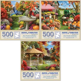 Bits and Pieces - Value Set of Three (3) - 500 Piece Jigsaw Puzzles for Adults - 500 pc Autumn Fall Jigsaws Bundle by Alan Giana - 18” x 24” Each
