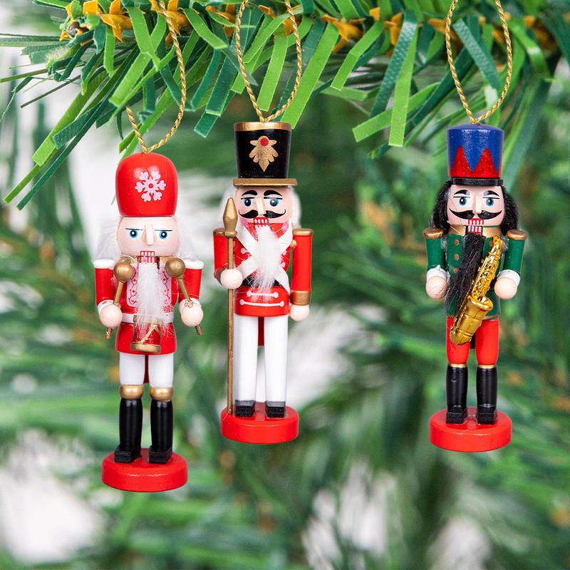 SHATCHI 13cm Wooden Christmas Nutcrackers 5pcs Set - Soldiers King